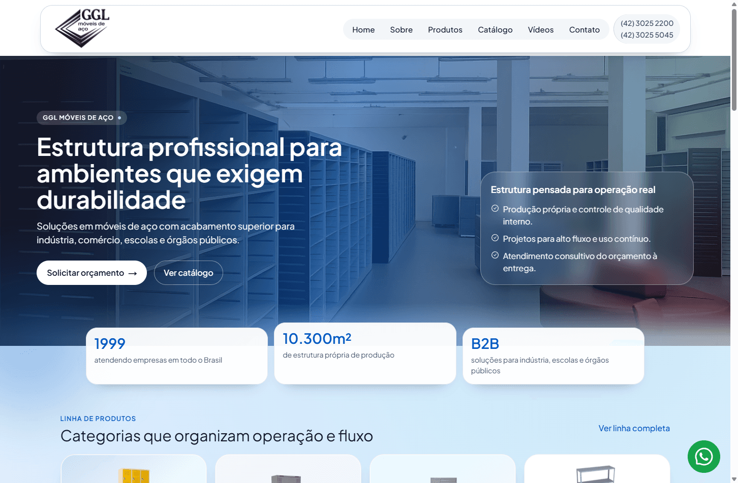 Página inicial — GGL Móveis de Aço